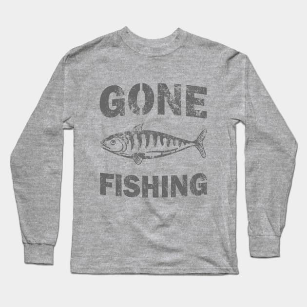 Gone Fishing Long Sleeve T-Shirt by VintageArtwork